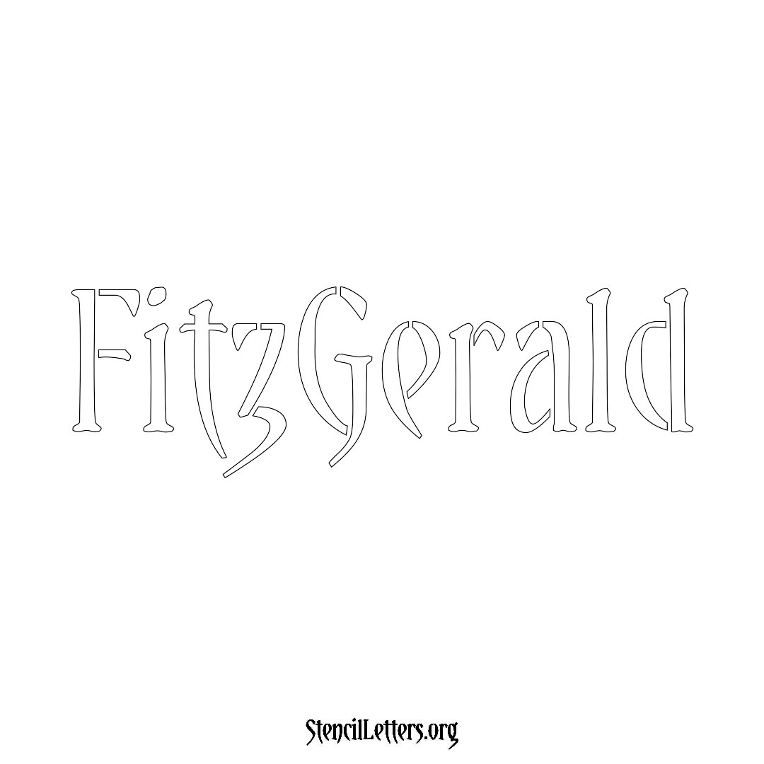 Fitzgerald name stencil in Vintage Brush Lettering