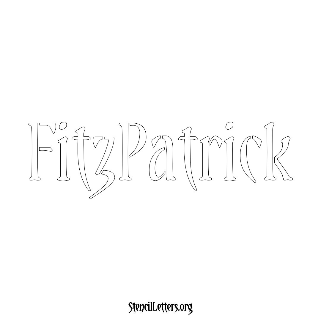 Fitzpatrick name stencil in Vintage Brush Lettering