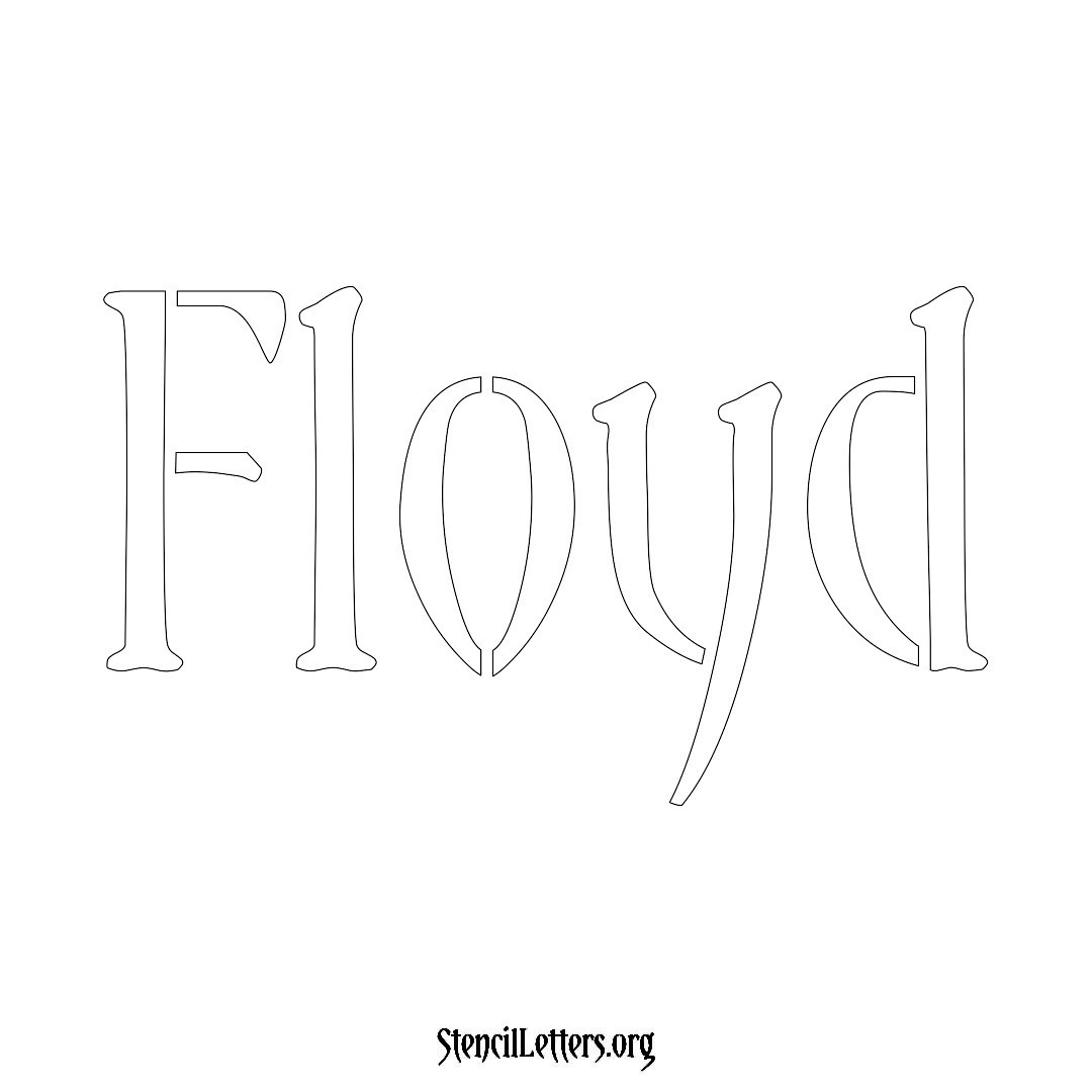 Floyd name stencil in Vintage Brush Lettering