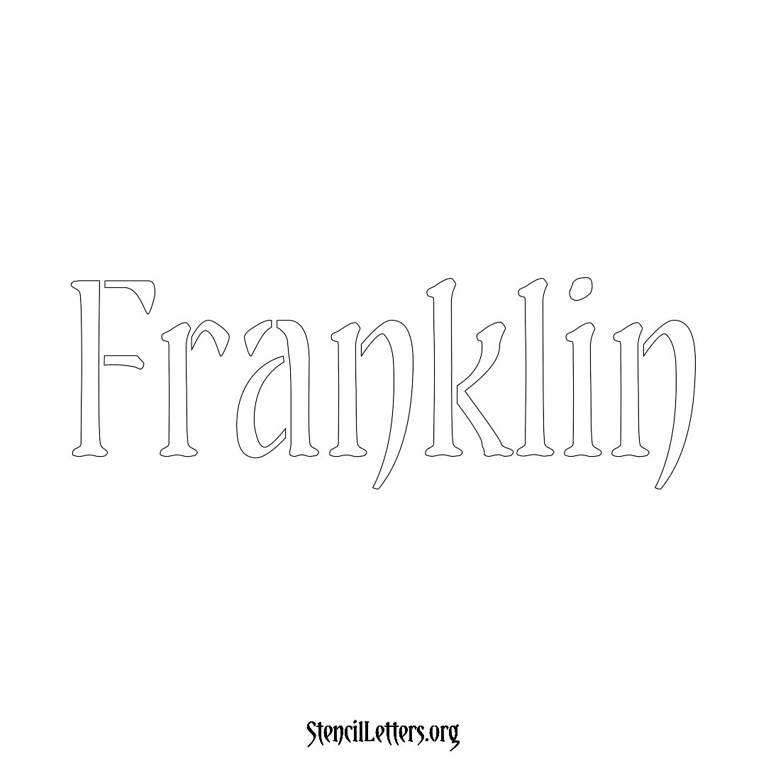 Franklin name stencil in Vintage Brush Lettering