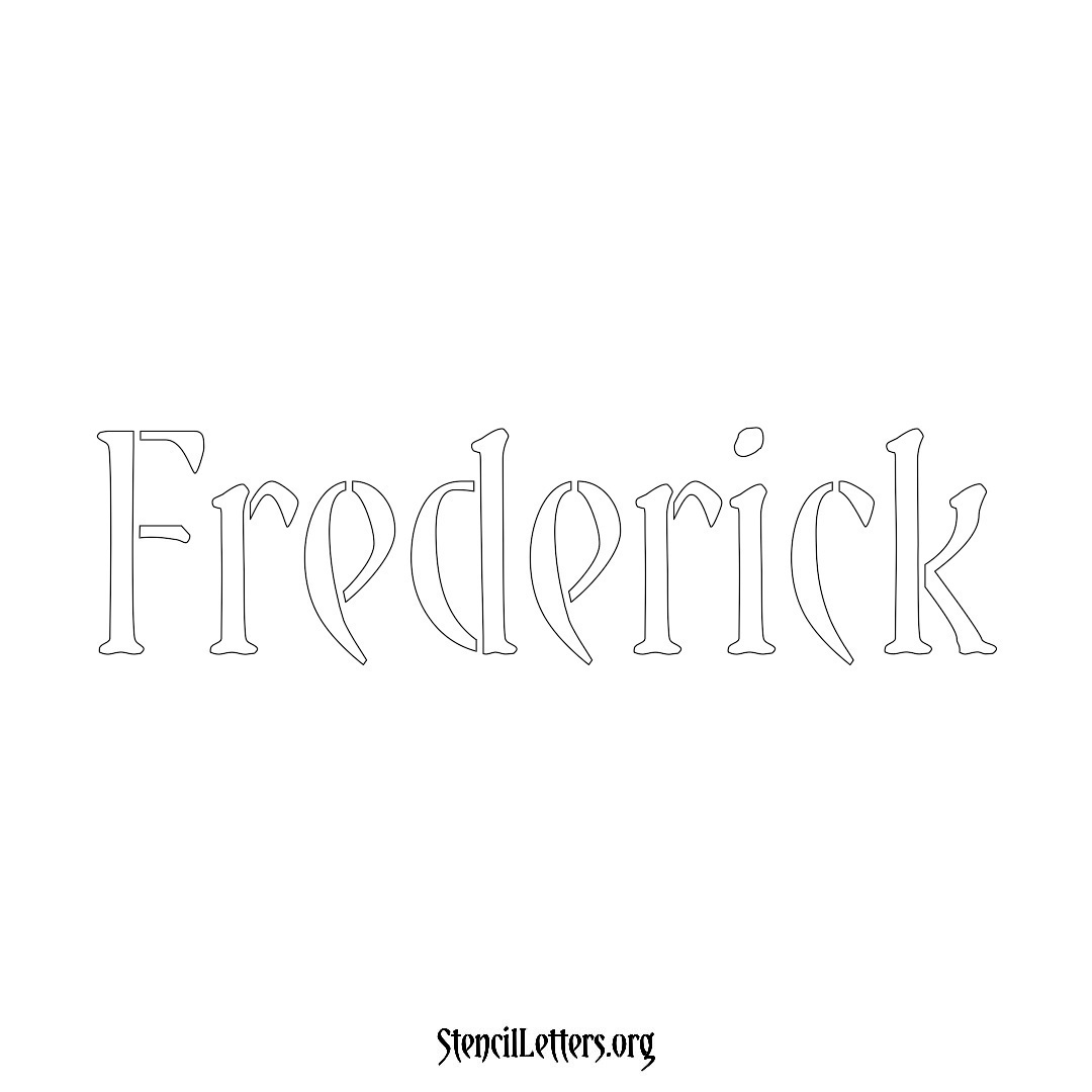 Frederick name stencil in Vintage Brush Lettering