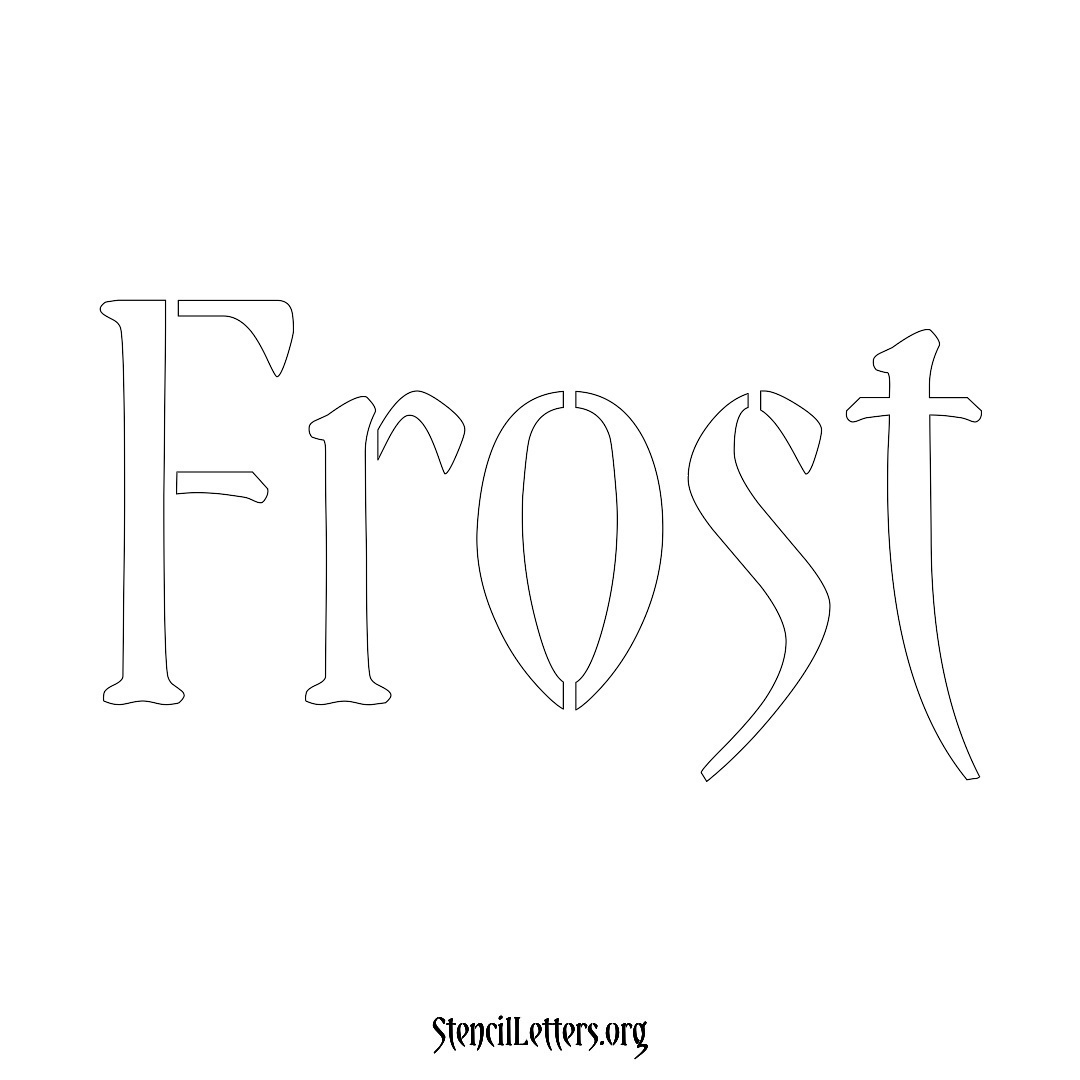 Frost name stencil in Vintage Brush Lettering