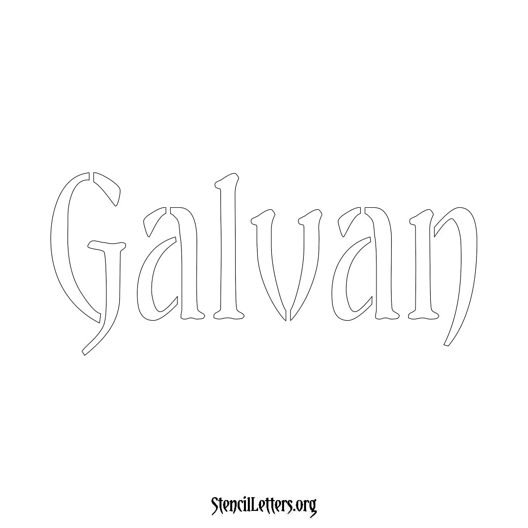 Galvan name stencil in Vintage Brush Lettering