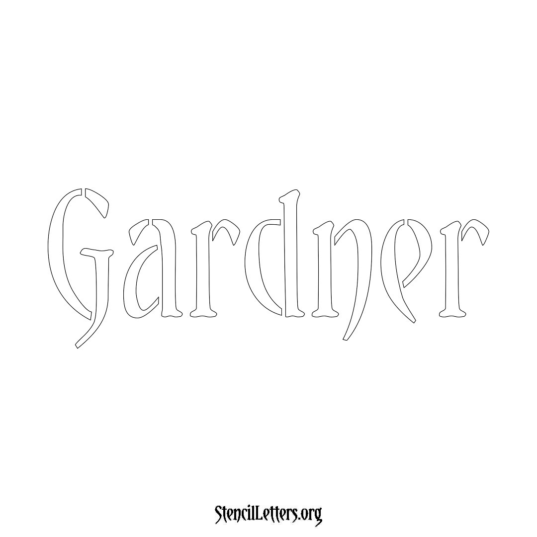 Gardner name stencil in Vintage Brush Lettering