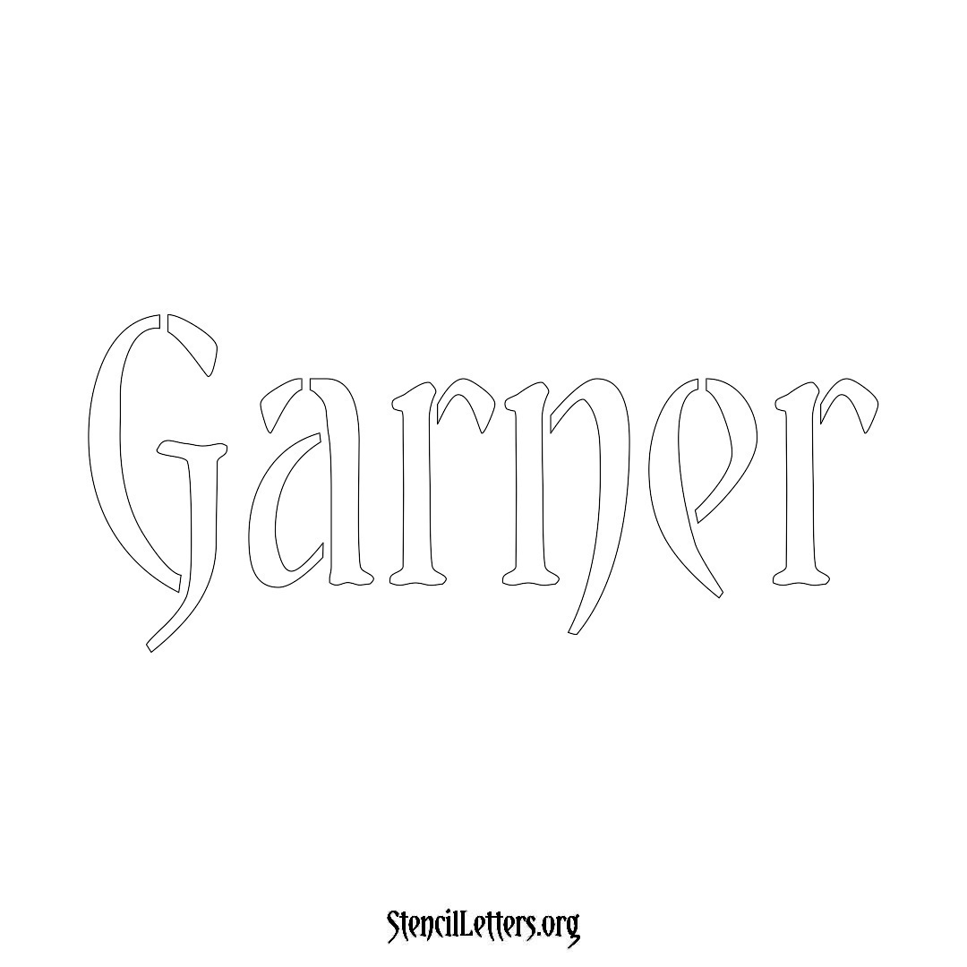 Garner name stencil in Vintage Brush Lettering