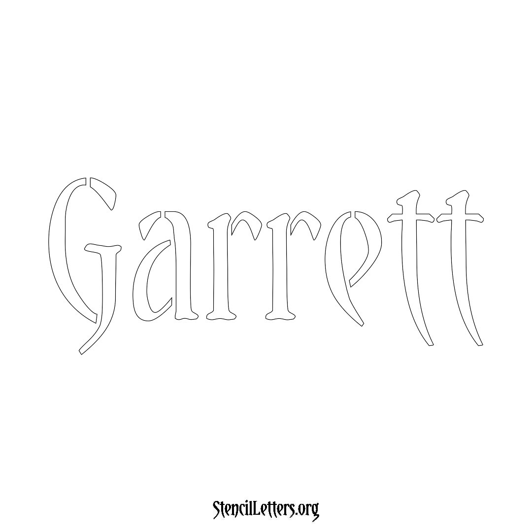 Garrett name stencil in Vintage Brush Lettering