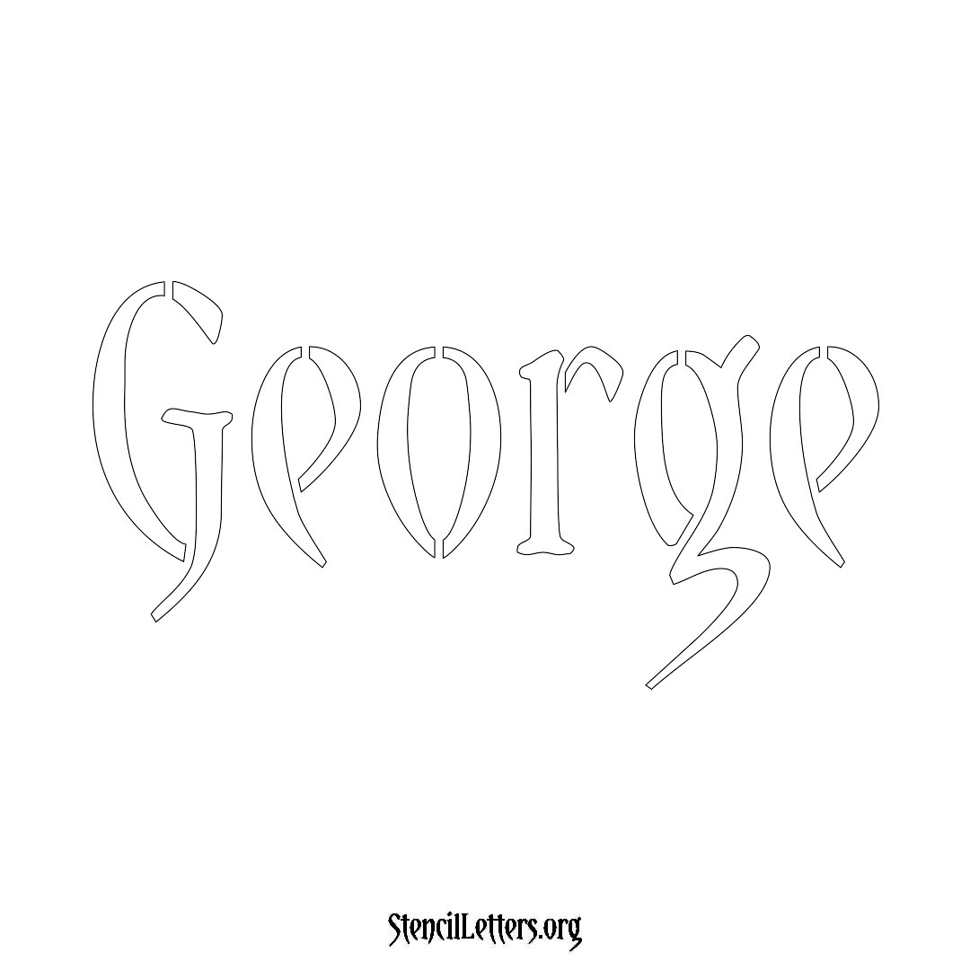 George name stencil in Vintage Brush Lettering