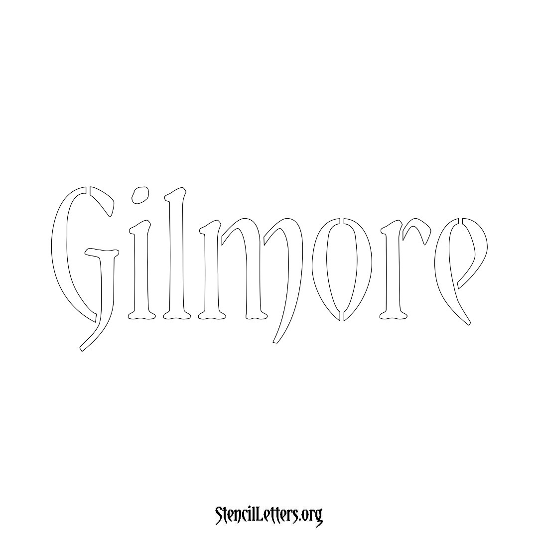 Gilmore name stencil in Vintage Brush Lettering