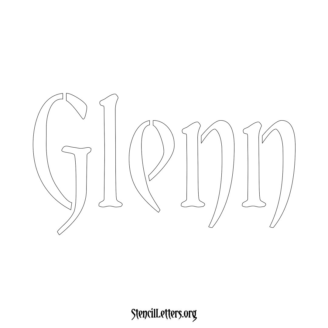 Glenn name stencil in Vintage Brush Lettering