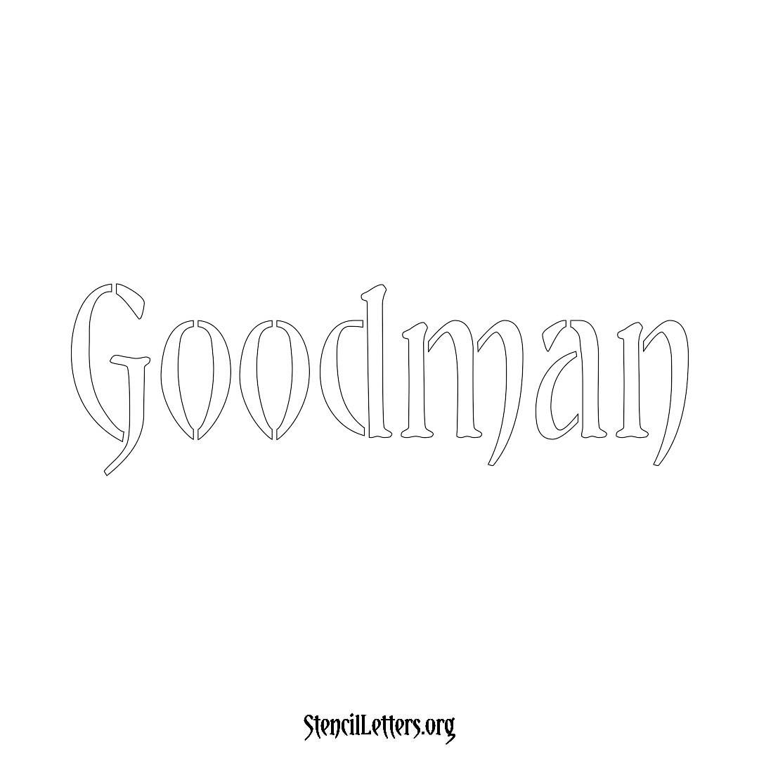 Goodman name stencil in Vintage Brush Lettering