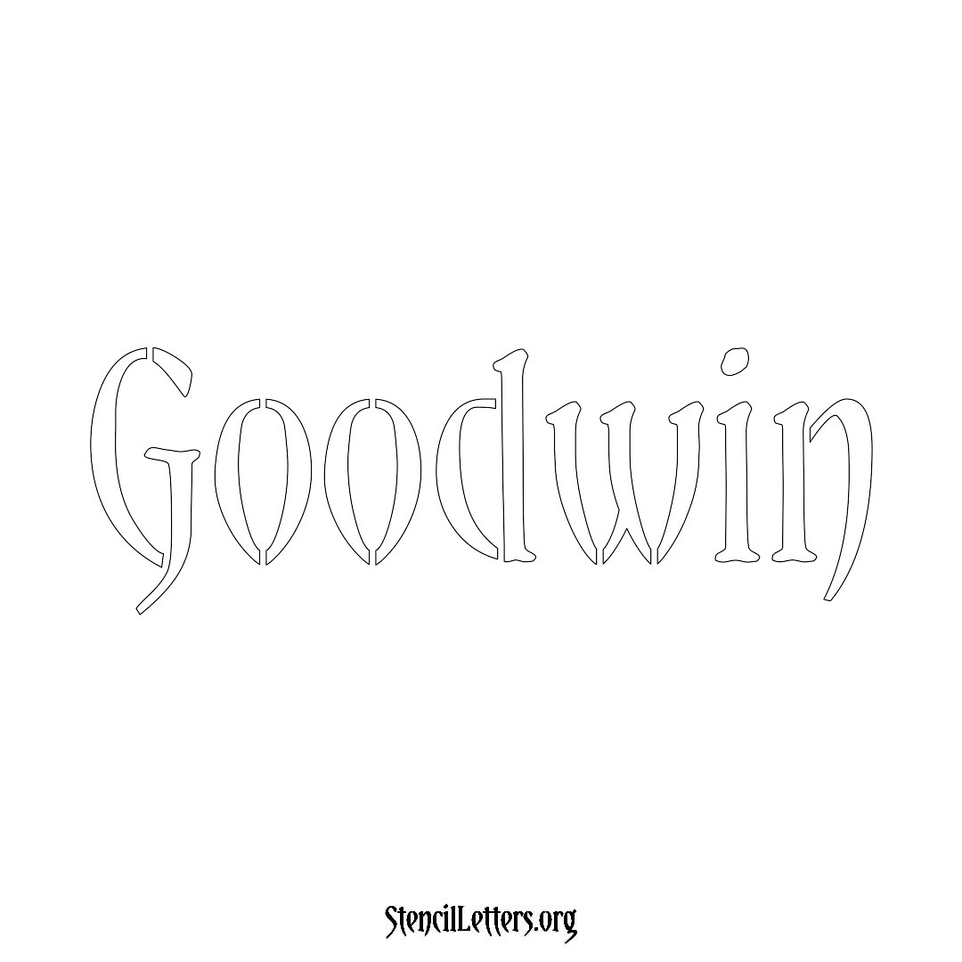 Goodwin name stencil in Vintage Brush Lettering