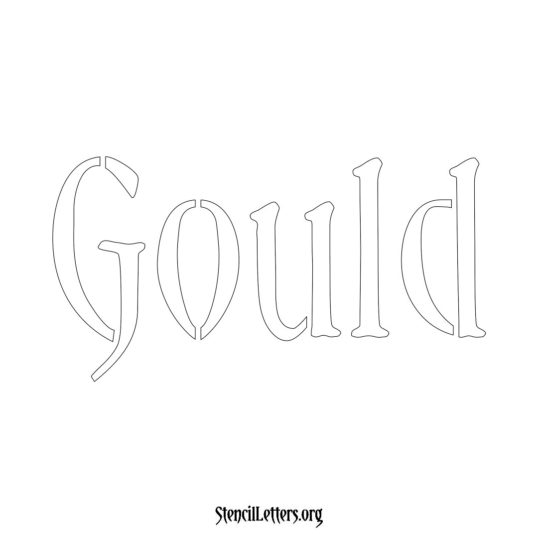 Gould name stencil in Vintage Brush Lettering