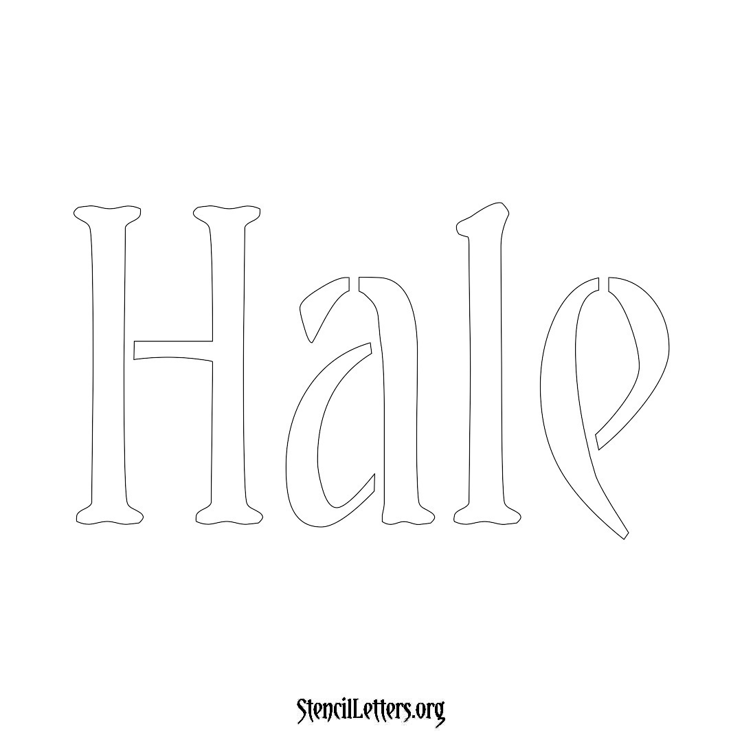 Hale name stencil in Vintage Brush Lettering