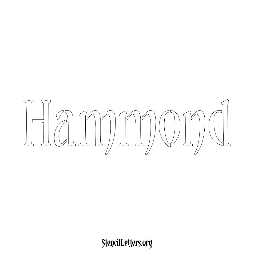 Hammond name stencil in Vintage Brush Lettering