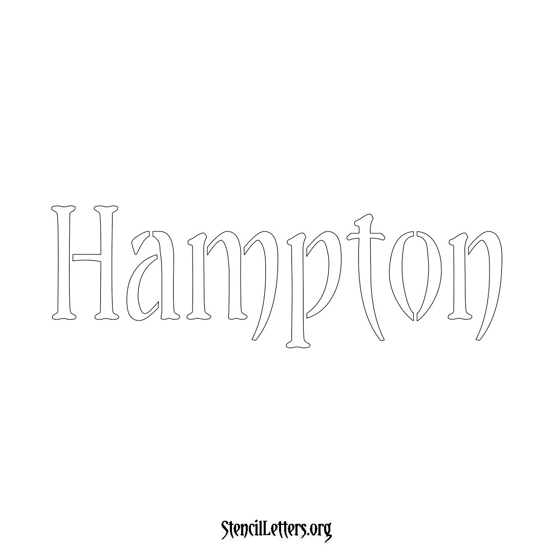 Hampton name stencil in Vintage Brush Lettering