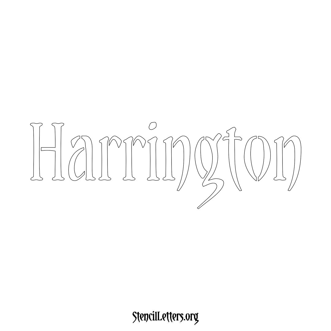 Harrington name stencil in Vintage Brush Lettering