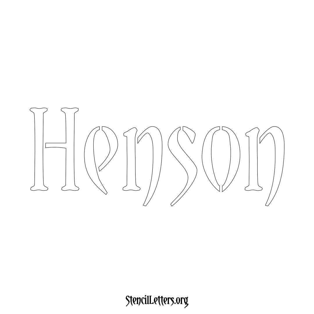 Henson name stencil in Vintage Brush Lettering