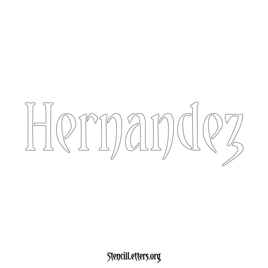 Hernandez name stencil in Vintage Brush Lettering