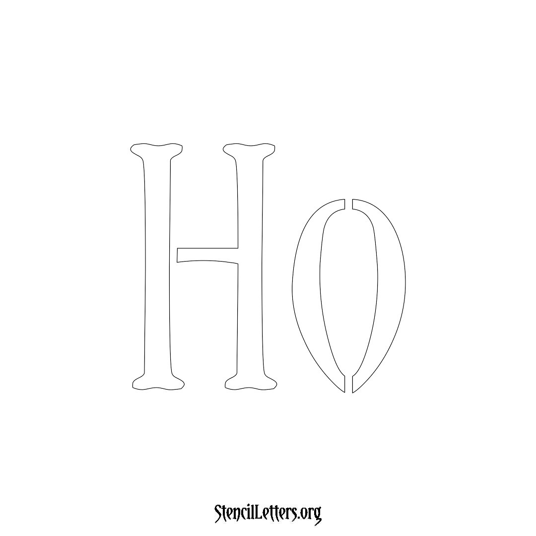 Ho name stencil in Vintage Brush Lettering