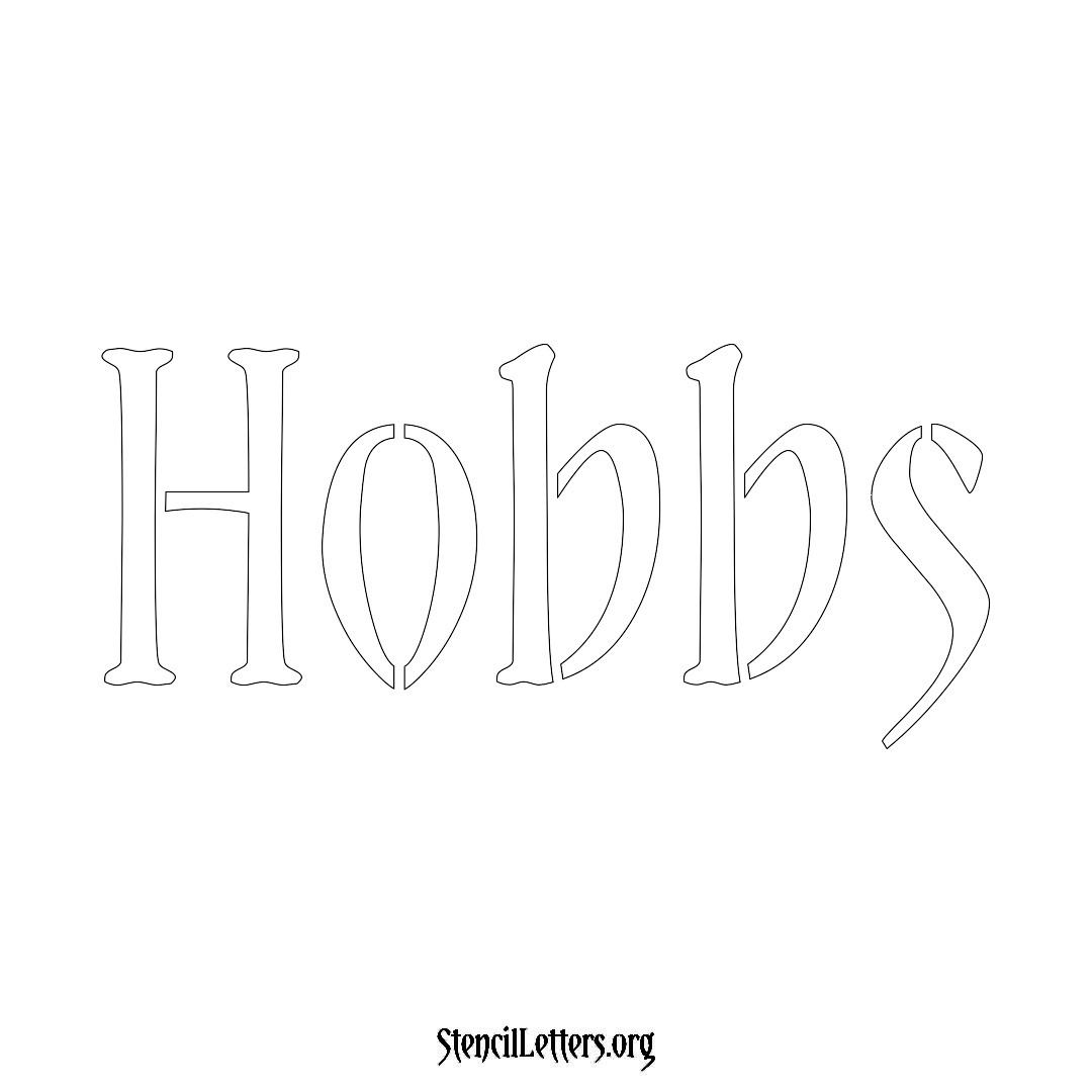 Hobbs name stencil in Vintage Brush Lettering