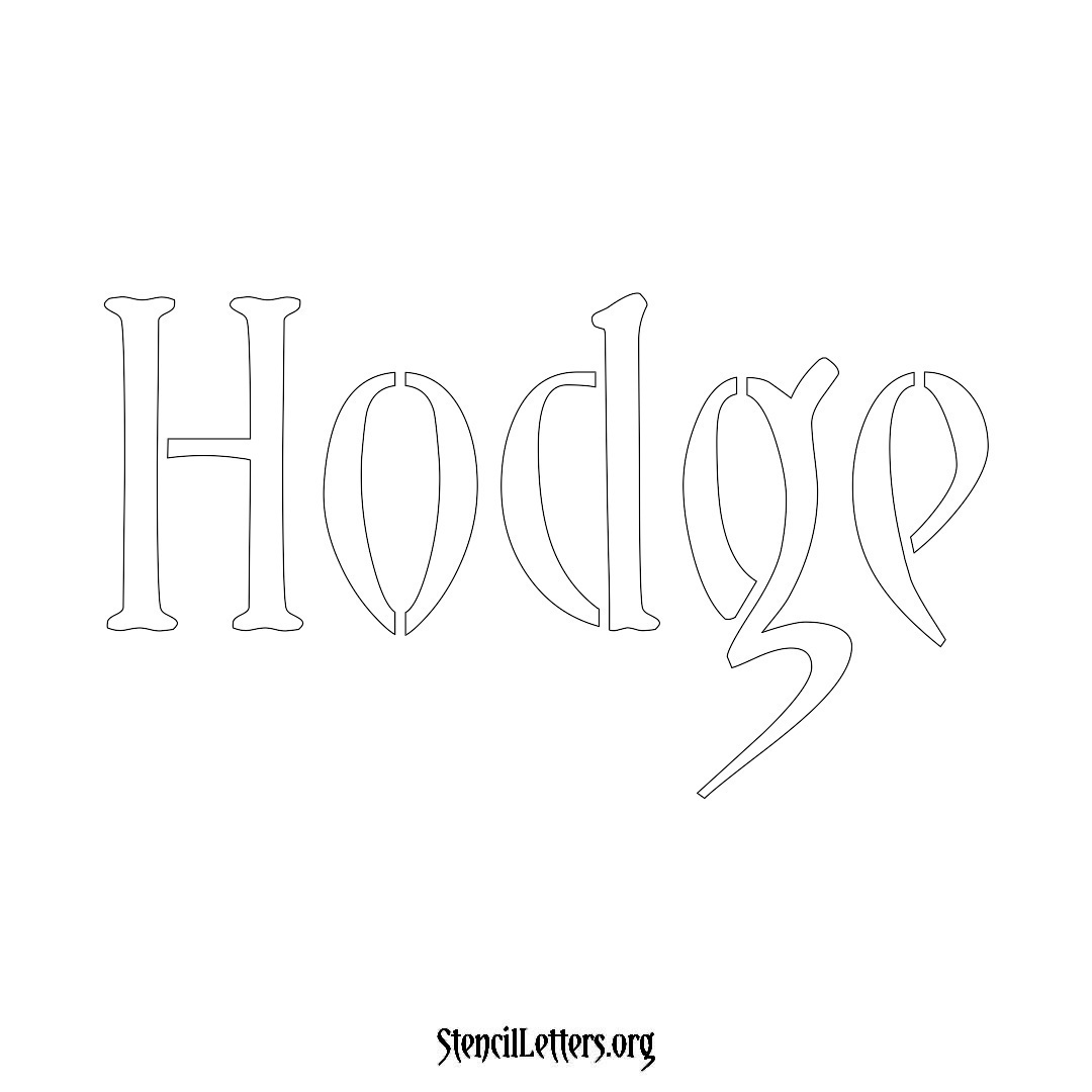 Hodge name stencil in Vintage Brush Lettering