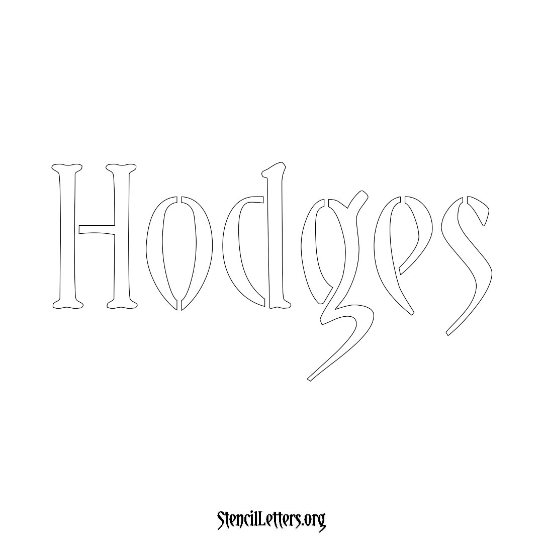 Hodges name stencil in Vintage Brush Lettering