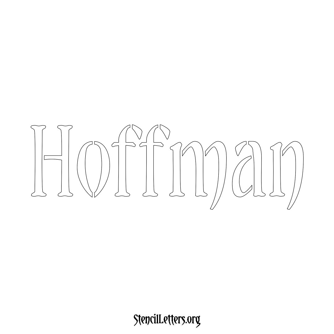 Hoffman name stencil in Vintage Brush Lettering