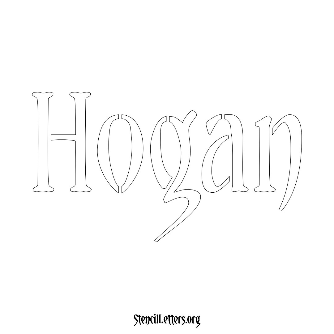 Hogan name stencil in Vintage Brush Lettering