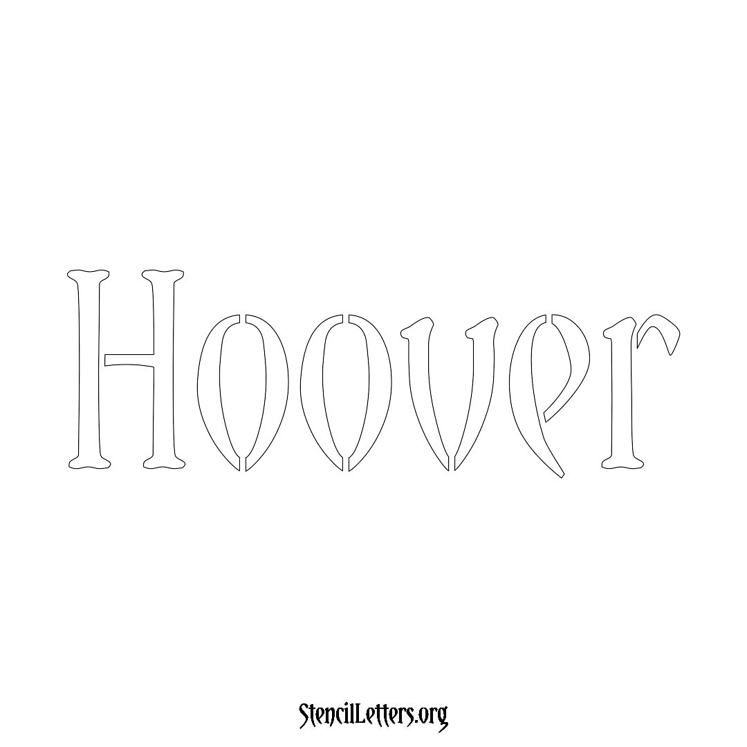 Hoover name stencil in Vintage Brush Lettering