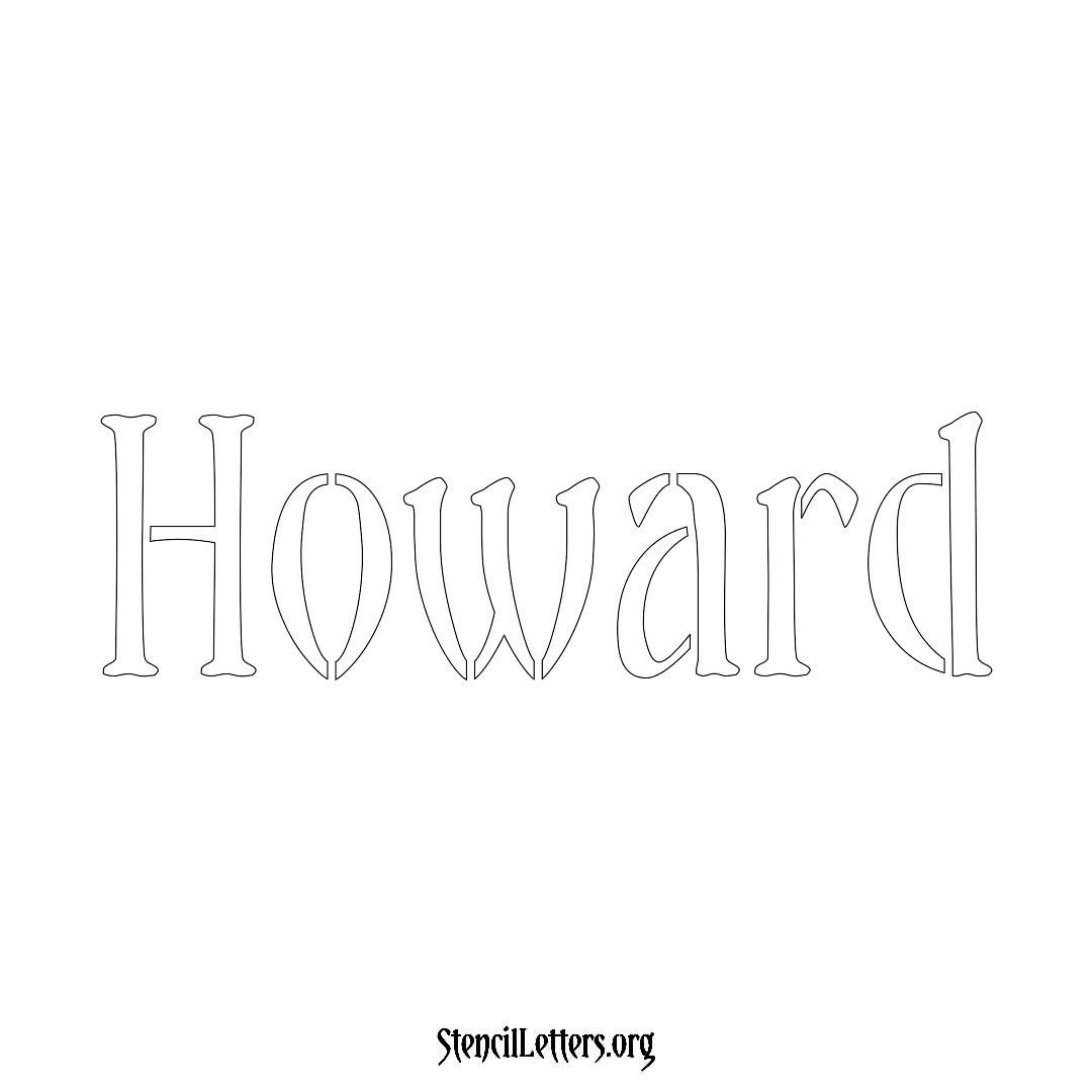 Howard name stencil in Vintage Brush Lettering