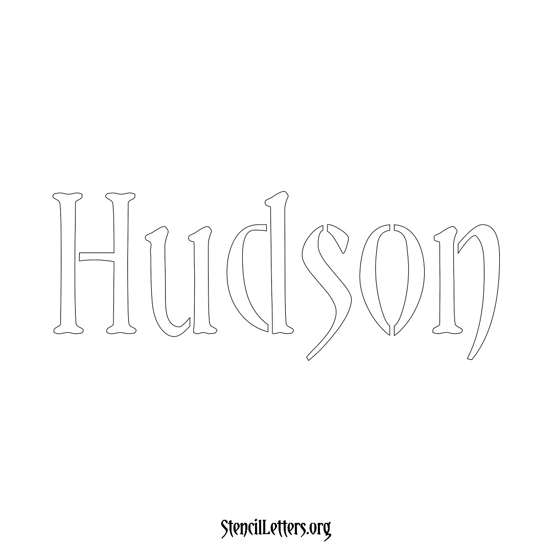 Hudson name stencil in Vintage Brush Lettering