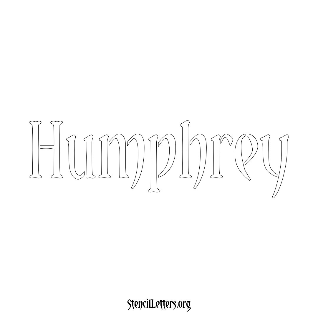 Humphrey name stencil in Vintage Brush Lettering