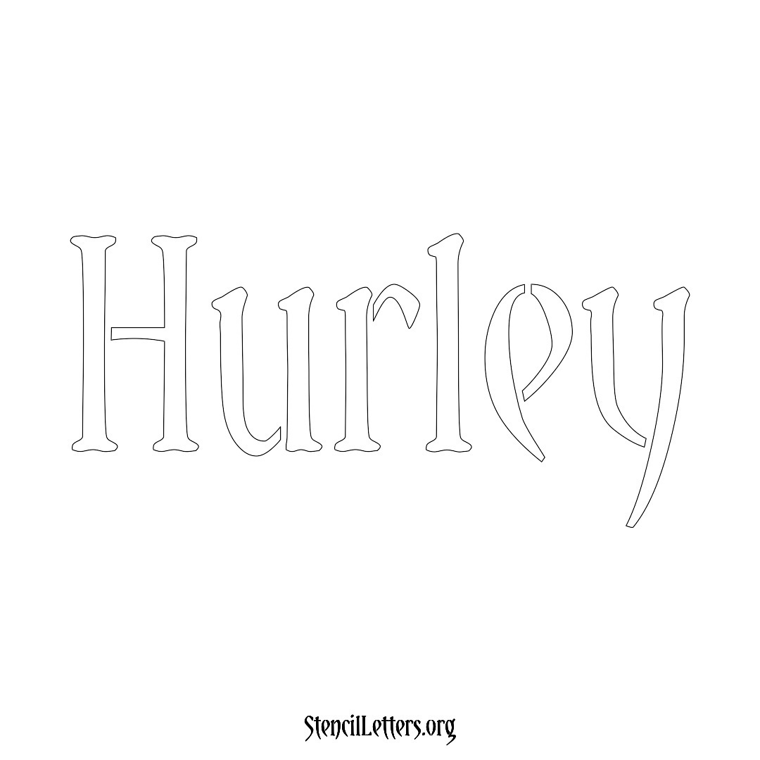 Hurley name stencil in Vintage Brush Lettering