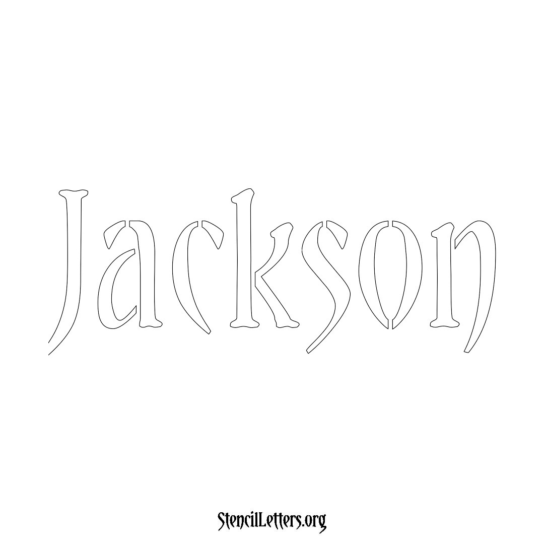 Jackson name stencil in Vintage Brush Lettering