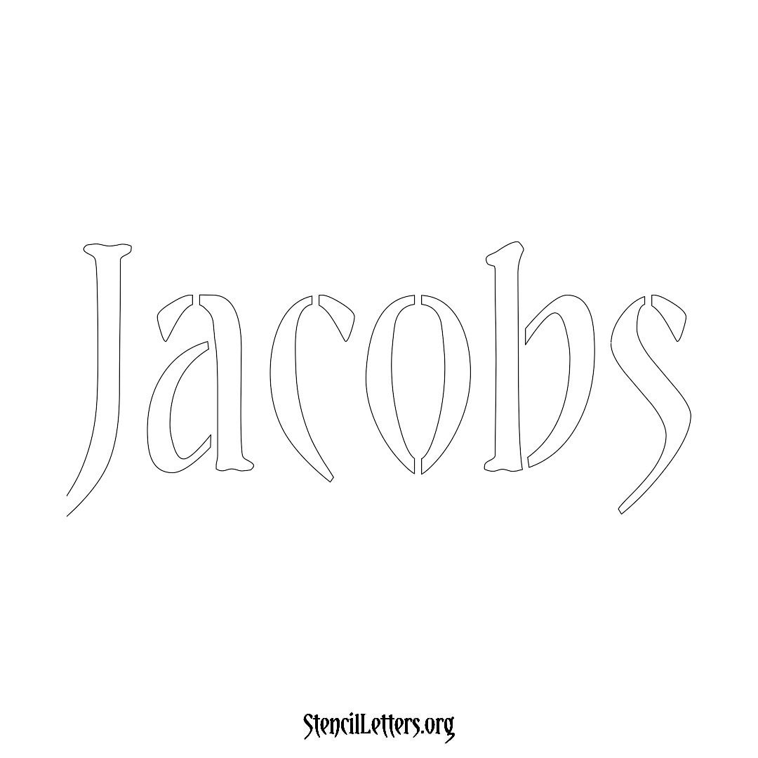 Jacobs name stencil in Vintage Brush Lettering