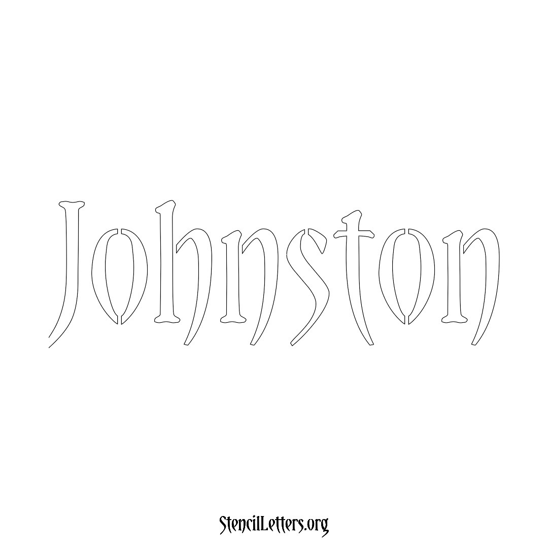 Johnston name stencil in Vintage Brush Lettering