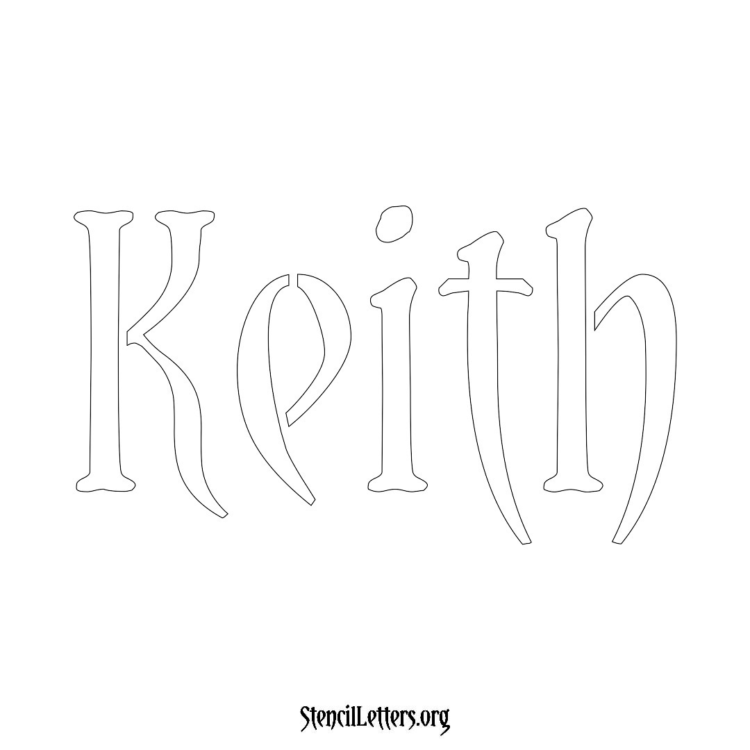 Keith name stencil in Vintage Brush Lettering