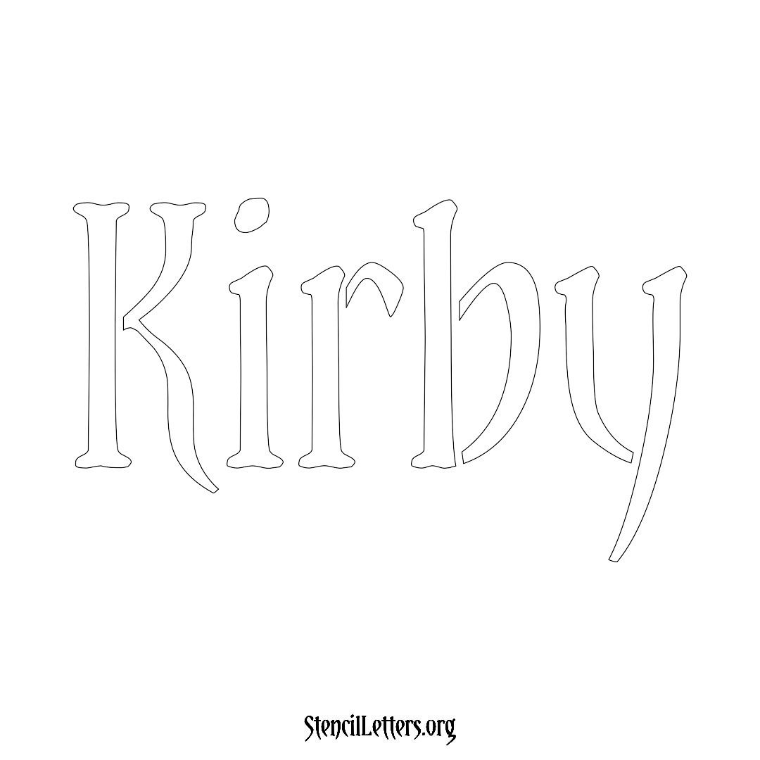 Kirby name stencil in Vintage Brush Lettering