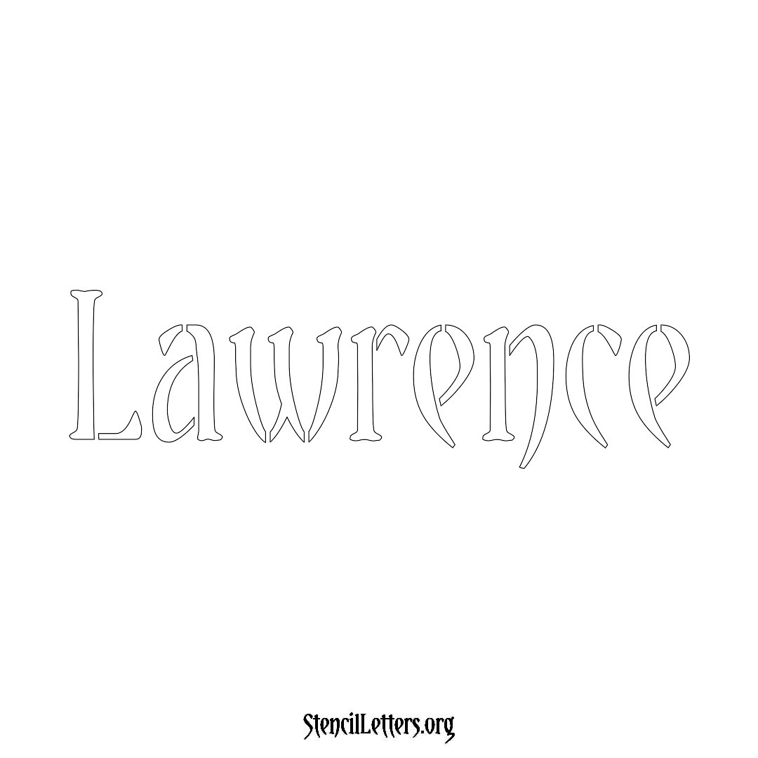 Lawrence name stencil in Vintage Brush Lettering