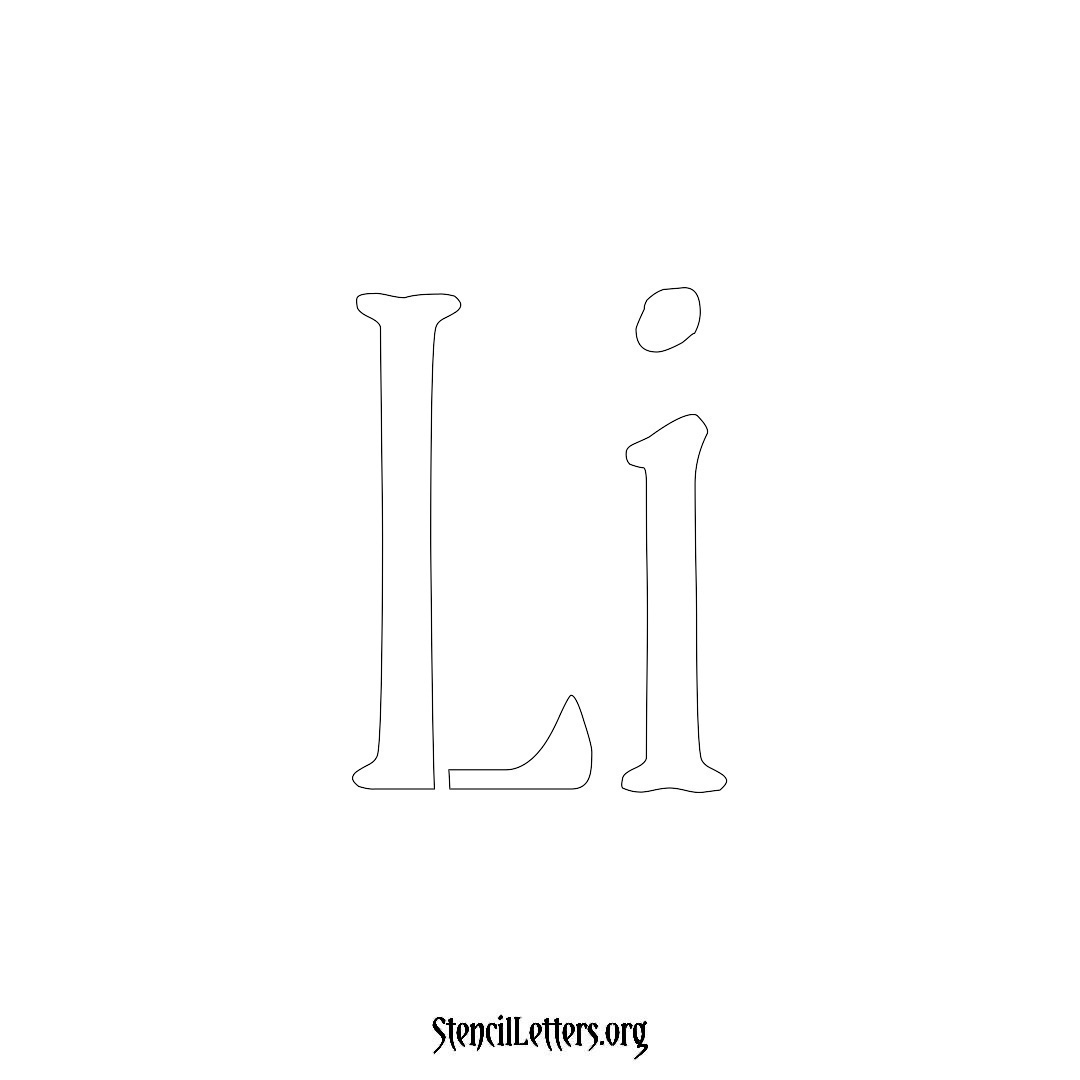 Li name stencil in Vintage Brush Lettering