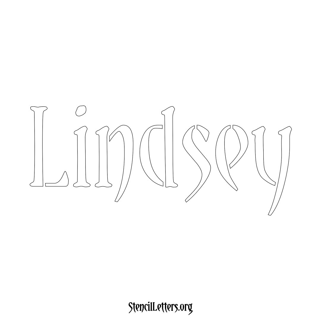 Lindsey name stencil in Vintage Brush Lettering