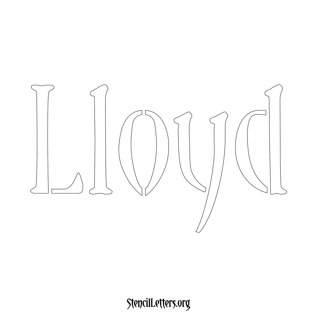 Lloyd name stencil in Vintage Brush Lettering