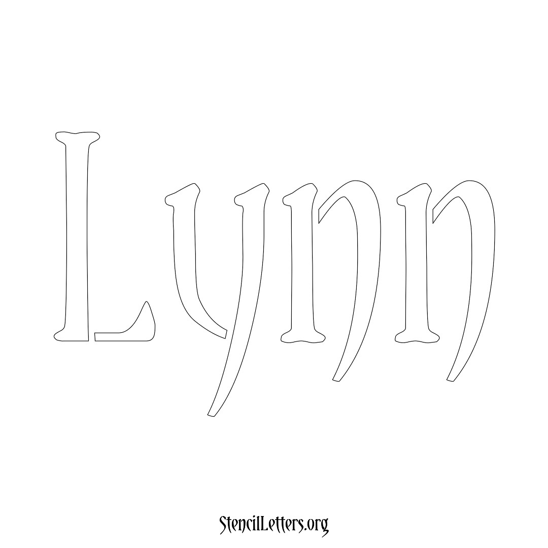 Lynn name stencil in Vintage Brush Lettering