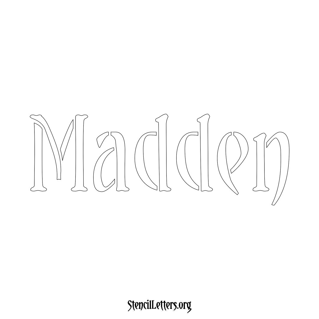 Madden name stencil in Vintage Brush Lettering