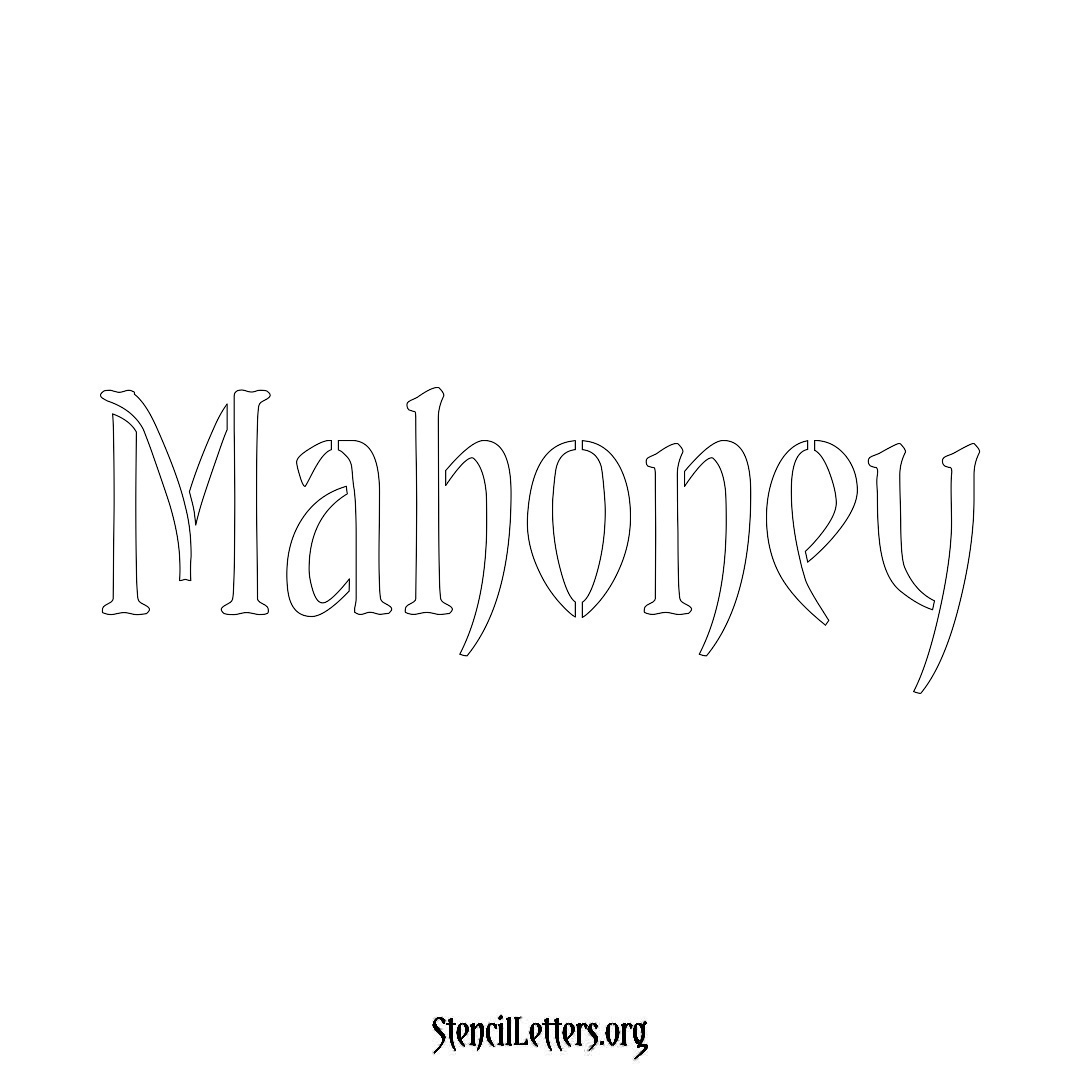 Mahoney name stencil in Vintage Brush Lettering