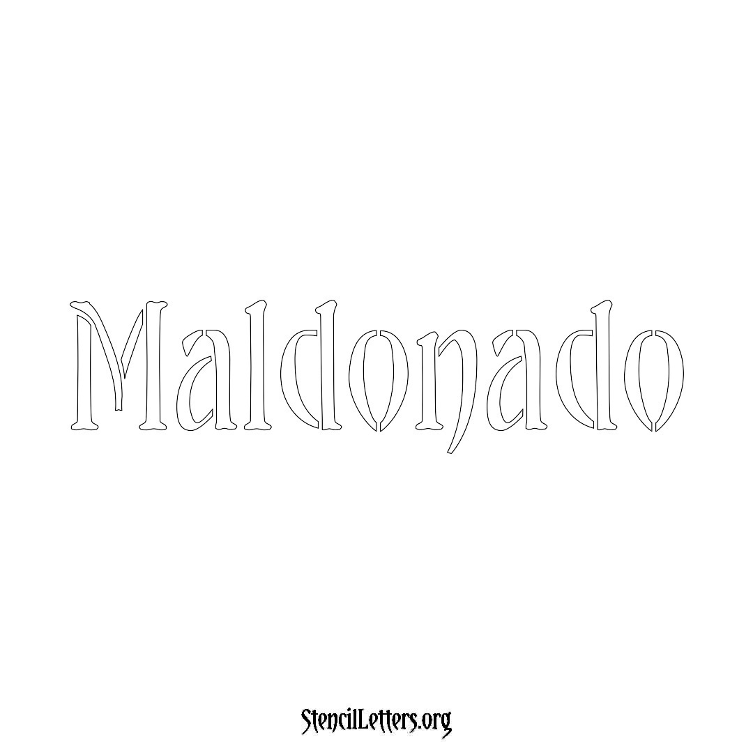 Maldonado name stencil in Vintage Brush Lettering