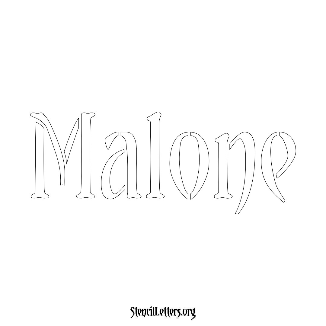 Malone name stencil in Vintage Brush Lettering