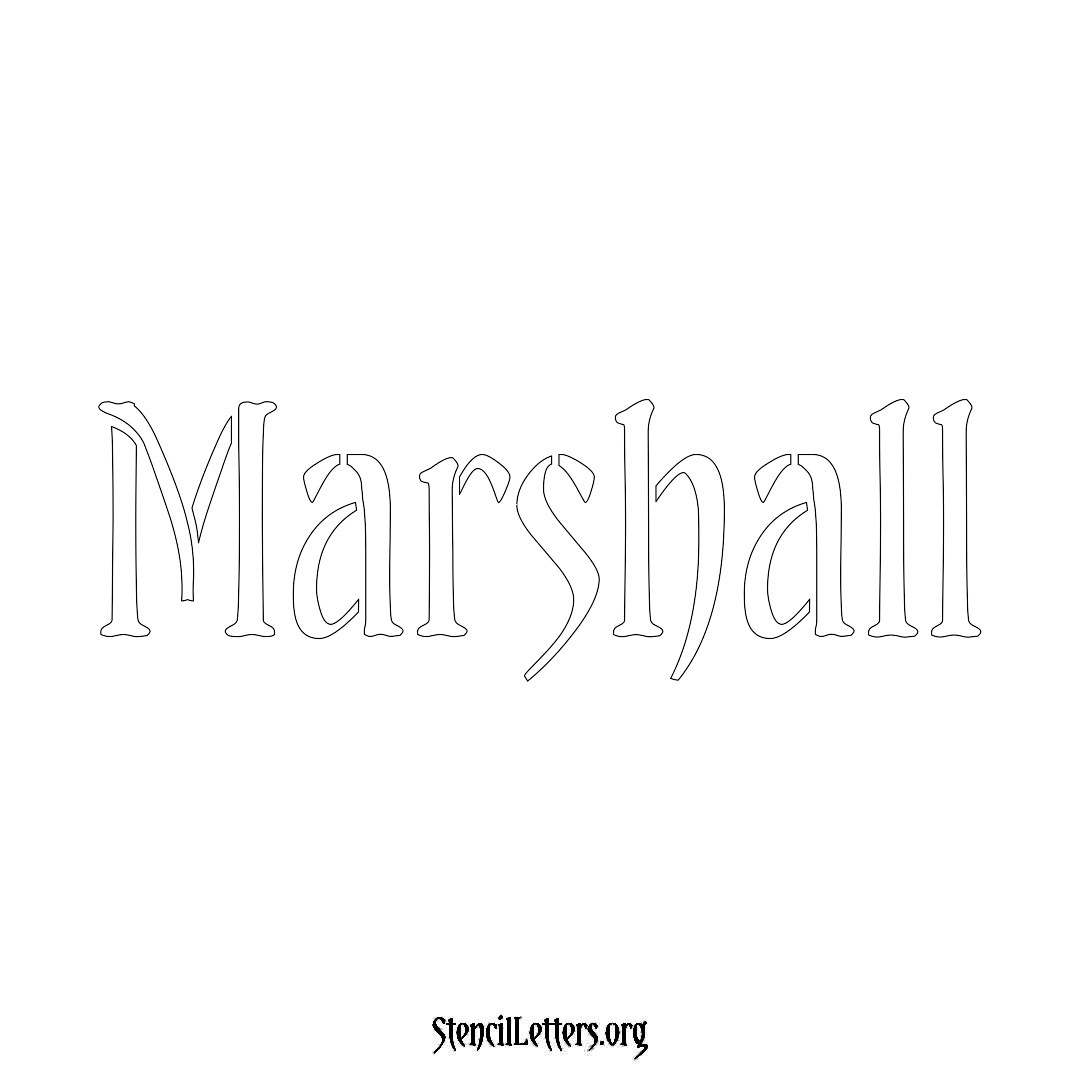 Marshall name stencil in Vintage Brush Lettering