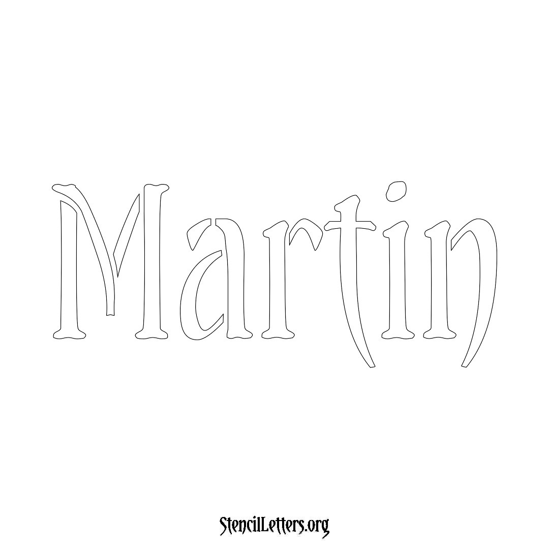 Martin name stencil in Vintage Brush Lettering