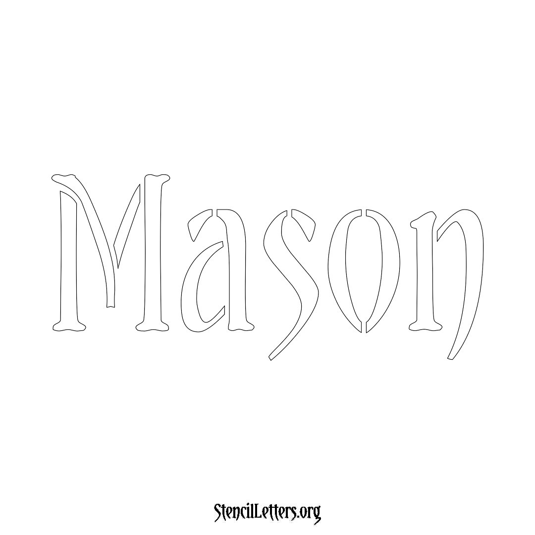 Mason name stencil in Vintage Brush Lettering